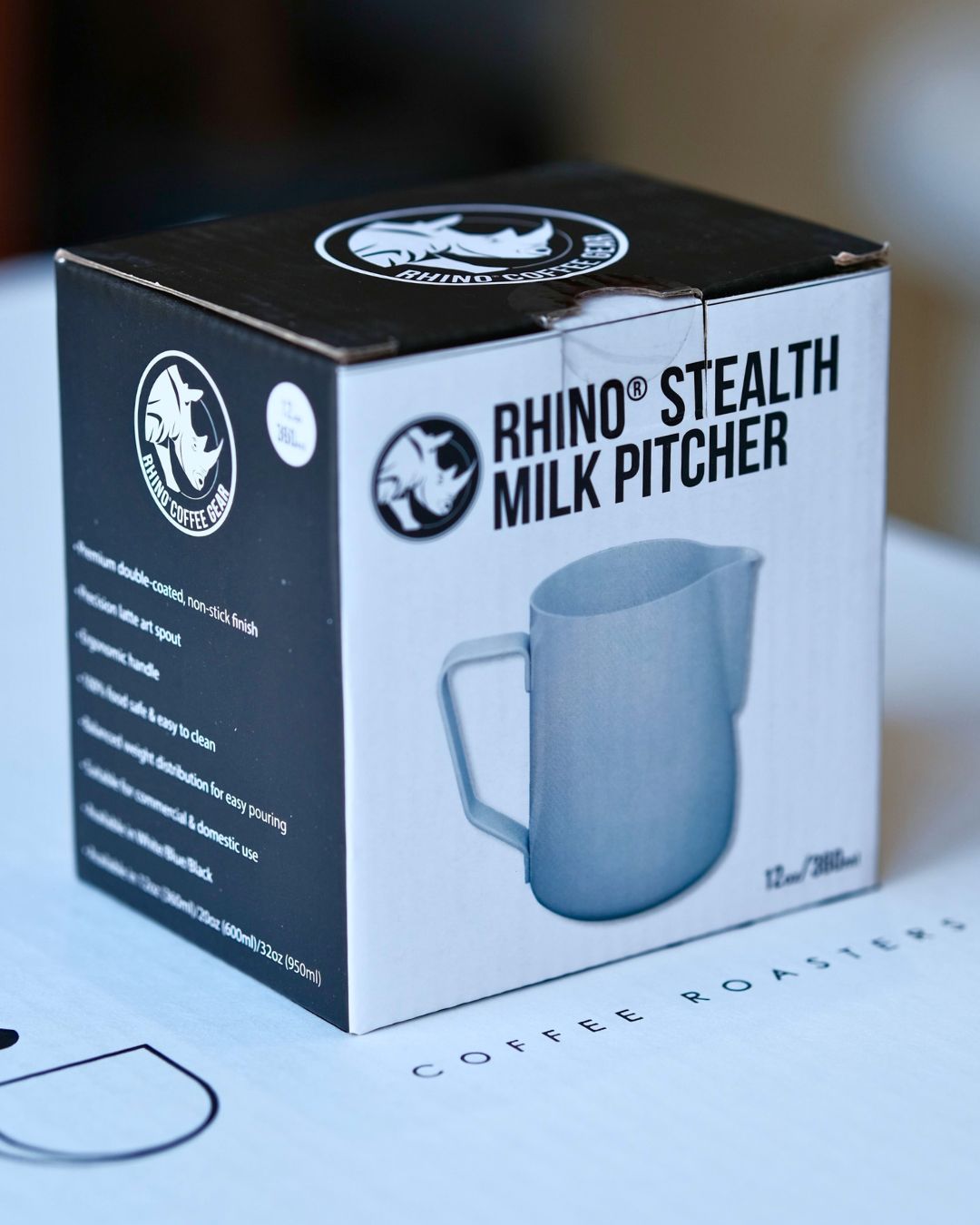 Rhino Stealth Milk Pitcher - White - 360ml/12oz