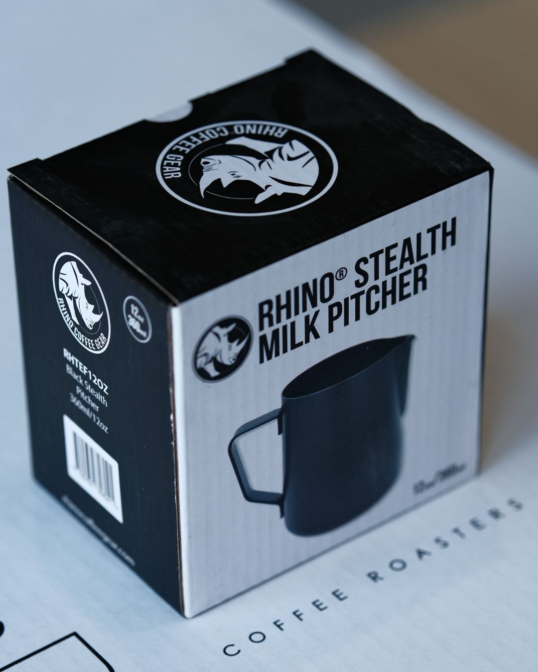 Rhino Stealth Milk Pitcher - Black - 360ml/12oz