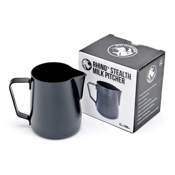 Rhino Stealth Milk Pitcher - Black - 360ml/12oz